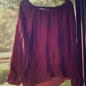 A off the shoulder shirt